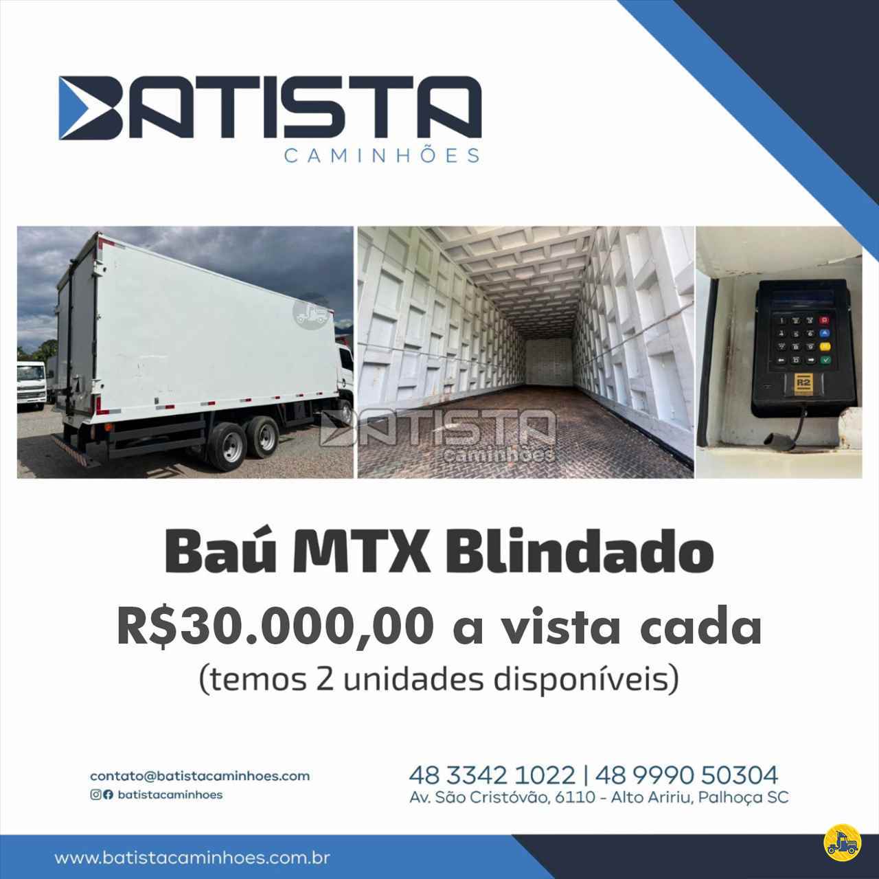 CARROCERIA SOBRE CHASSI  CAMINHAO 3/4 CARGA SECA Batista Caminhões PALHOCA SANTA CATARINA SC